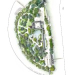 Illustrations jardins nantais - Ile de Versaille - Plan aquarelle